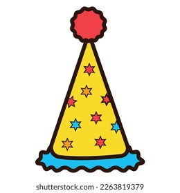 vector Party icon flat illustration, birthday party hat flat illustration icon, isolated on white background.