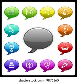 vector party icon set