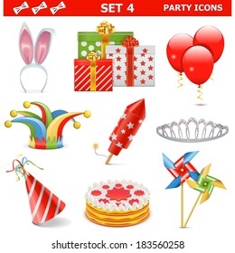 Vector Party Icons Set 4