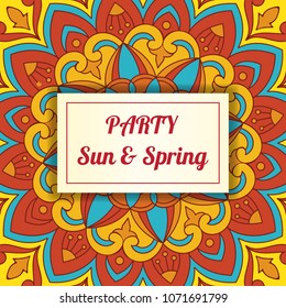Vector  Party Invitation Template , Ethnic Style