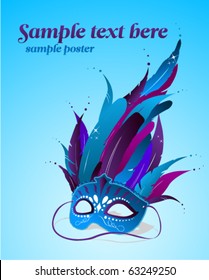 Vector party mask poster template