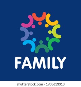 Logo-Vorlage für Vektorillustrationen-Gruppenmitglieder