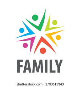 Logo-Vorlage für Vektorillustrationen-Gruppenmitglieder