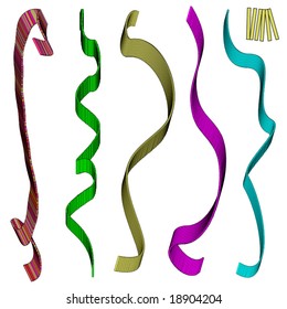 Streamers de cinta de la parte del vector con pincel