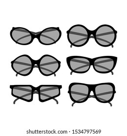Vector party sunglasses . Accessories for hipsters fashion optical spectacles eyesight view.