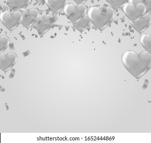 Vector party white balloons confetti concept design template holiday Happy Day
