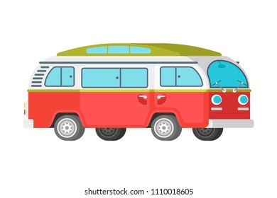 Vector passenger mini van in flat style
