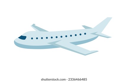 Vector passenger plane flying in the sky side view travel concept