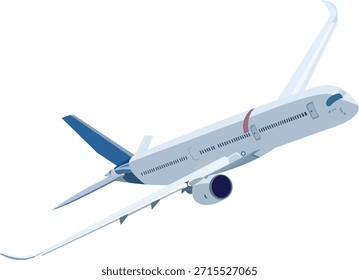 Vector passenger plane flying up for symbol or emblem and also for logo