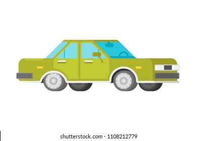 Vector passenger sedan car in flat style