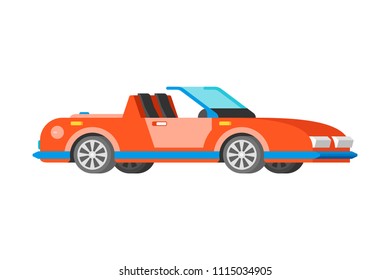 Vector passenger sport car cabriolet coupe in flat style