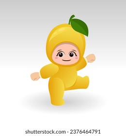Vector Passion fruit kawaii cartoon character vector funny Passion fruit kawaii illustration