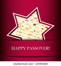 Vector Passover card with matza (Star of David shape)