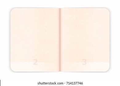 Vector Passport Blank Pages For Stamps. Empty Passport With Watermark. Realistic International Document For Travel