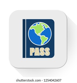 vector passport icon. Flat illustration of travel passport. pass isolated on white background. travel sign symbol