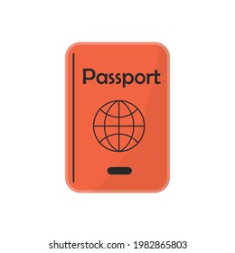 Vektorpass einzeln auf weißem Hintergrund.  Reisedokument. Vektorsymbol.