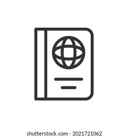 Vector passport line icon. Symbol in trendy outline style. Vector illustration isolated on a white background. 