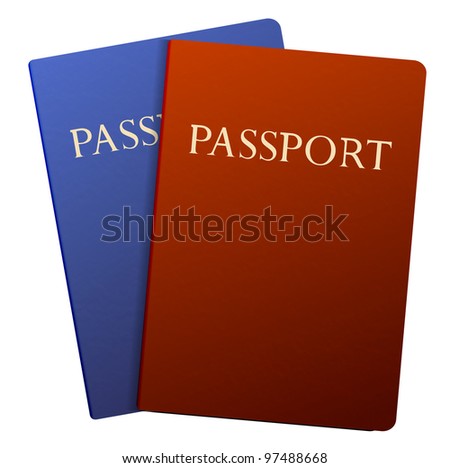 Vector passports isolated on white