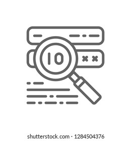 Vector password check, virus scan line icon. Symbol and sign illustration design. Isolated on white background