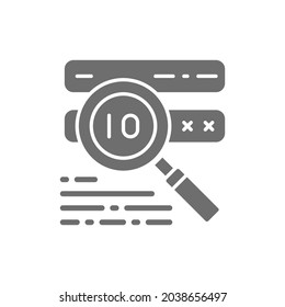 Überprüfung des Vektor-Passworts, Überprüfung des Virus auf Grau Icon.