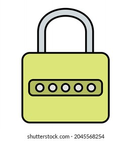Diseño de iconos de esquema rellenado con contraseña de vector
