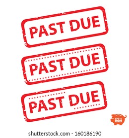 Vector: Past due red tag collection. EPS10.