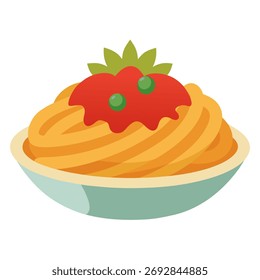Vektor von Pasta Bolognese auf weißem Hintergrund