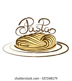 vector pasta with calligraphic inscription