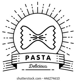 Vector Pasta Icon with Linear Style