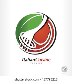 Vector Pasta Logo, Spaghetti Symbol, Italian Cuisine Restaurant Emblem.