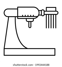 Vector Pasta Machine Outline Icon Design
