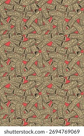 Vector pasta seamless pattern design