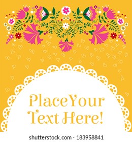 Vector pastel background card with colors flowers. 