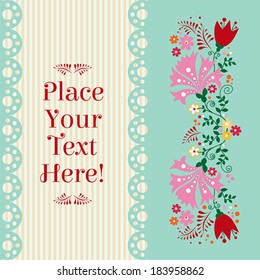 Vector pastel background card with colors flowers. 