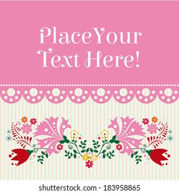 Vector pastel background card with colors flowers. 