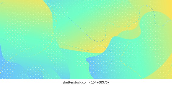Vector Pastel Banner. Summer Fluid Business Layout. Yellow Abstract Wave Cover. Modern Contemporary Composition. Blue Vector Memphis Banner. Fluid Journal Design. Abstract Liquid Cover.