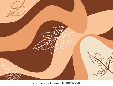 Vector pastel Beauty background. Autumn pastel colors. Simple shapes. Abstraction