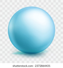 Vector pastel blue ball realistic glossy 3d sphere ball isolated geometric figure of round sphere on white.