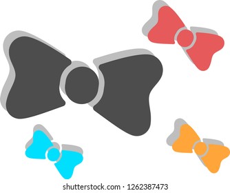 Vector pastel bow logo on white background