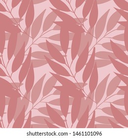 Vector pastel branches with leaves seamless pattern repeat