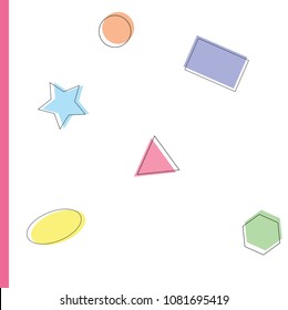 Vector - Pastel color of Geometry isolated on white background. Can be use for kids lesson.