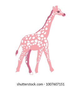 Vector pastel color isolated giraffe