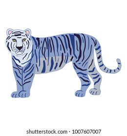 Vector pastel color isolated tiger