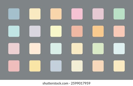 Vector Pastel Color Palette. Pastel Color Set