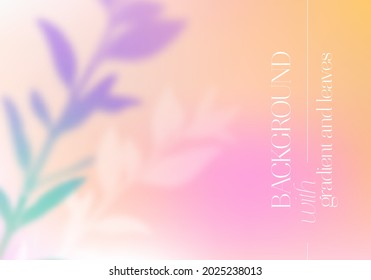 Fondo de color Pastel vectorial con sombras de hojas de rama de árbol. Elementos de diseño decorativos para recintos. Efecto de superposición creativo para las bromas