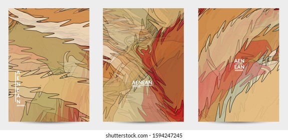 Vector pastel colored transparent overlapping shapes creating vector mixture of acrylic paint or watercolor effect. Nature earth design template. Abstract watercolor art. Artistic organic painting.