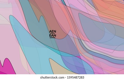 Vector pastel colored transparent overlapping shapes creating vector mixture of acrylic paint or watercolor effect. Nature earth design template. Abstract watercolor art. Artistic organic painting.