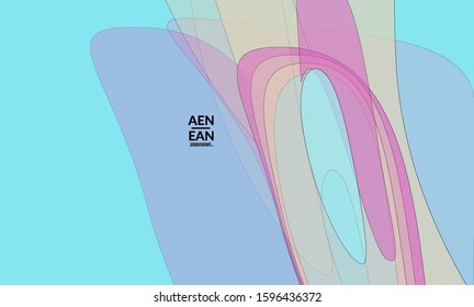 Vector pastel colored transparent overlapping shapes creating vector mixture of acrylic paint or watercolor effect. Nature earth design template. Abstract watercolor art. Artistic organic painting.