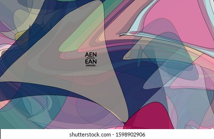 Vector pastel colored transparent overlapping shapes creating vector mixture of acrylic paint or watercolor effect. Nature earth design template. Abstract watercolor art. Artistic organic painting.