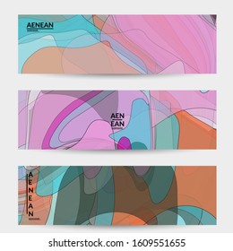 Vector pastel colored transparent overlapping shapes creating vector mixture of acrylic paint or watercolor effect. Nature earth design template. Abstract watercolor art. Artistic organic painting.